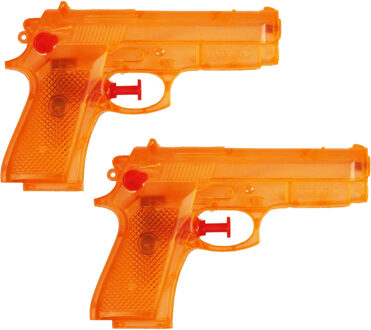 Waterpistool - 12x - 14 cm - oranje - waterpistooltjes - basic model