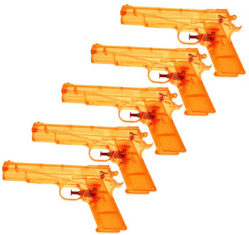 Waterpistool - 30x - oranje - kunststof - 20 cm - transparant - speelgoed
