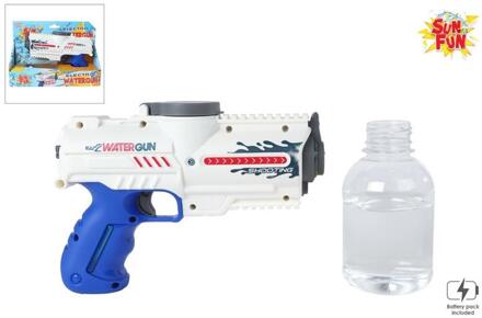 Waterpistool elektrisch met fles 18cm wit