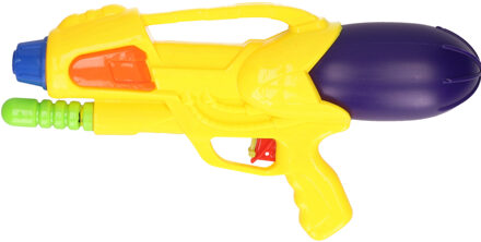 Waterpistool geel van 30 cm met pomp - kinderspeelgoed