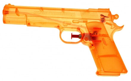 Waterpistool - oranje - kunststof - 20 cm - transparant - speelgoed