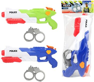 Waterpistool Politie 40 Cm Junior Blauw/wit 2-delig