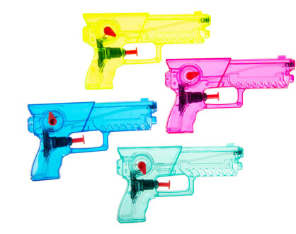 Waterpistool set - 2x - klein model - 15 x 8 x 3 cm - diverse kleuren - waterpistooltje