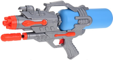 Waterpistool van 46 cm - met pomp - blauw - kinderspeelgoed - waterspeelgoed - waterpistolen