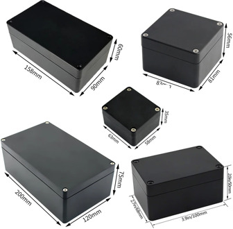 Waterproof Black DIY Housing Instrument Case ABS Plastic Project Box Storage Case Enclosure Boxes Electronic Supplies assembly