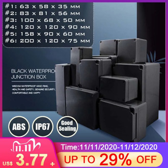 Waterproof Black DIY Housing Instrument Case ABS Plastic Project Box Storage Case Enclosure Boxes Electronic Supplies