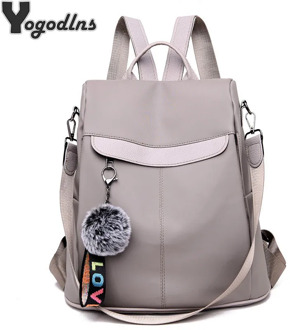 Waterproof Casual Women Backpack Purse Anti-theft Rucksack Mochila Hairball Lightweight School Shoulder Bag for Teenagers Girls