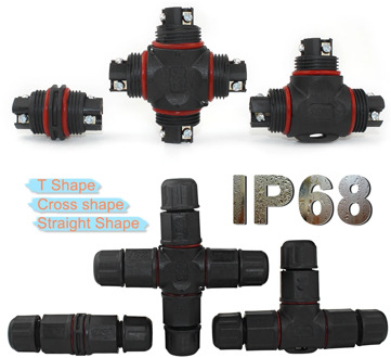 Waterproof Connector IP68 3 Pin 5-10mm Electrical Sealed Retardant Junction Box Waterproof Cable Connector for Led Light Outdoor
