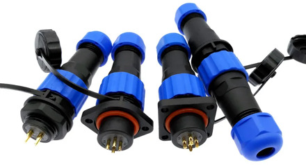 Waterproof connector SP16 IP68 cable connector plug & socket Male and Female 2 3 4 5 6 7 9 Pin