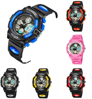 Waterproof Digital Analog Dual Time Date Alarm Luminous Kid Boy Girl Wrist Watch