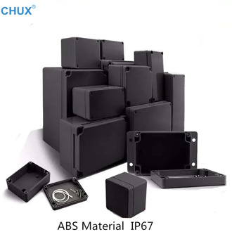 Waterproof Electronic Plastic Box Black color ABS Material Enclosure Housing Instrument Project Case Outdoor Junction Boxes