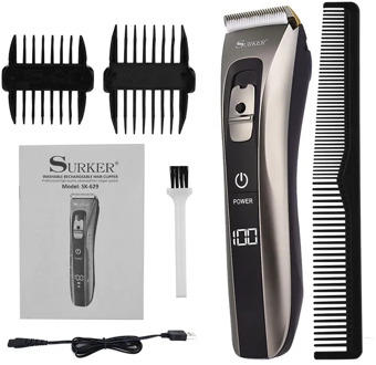 Waterproof Hair Trimmer Ceramic Titanium Alloy Blade Hair Clipper LED Display USB Rechargeable Electric Hair Cutting Barber