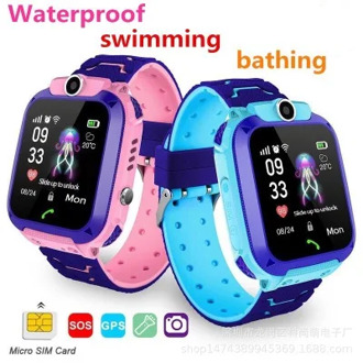 Waterproof Kids Q12 Smart Watch SOS Anti-lost Smartwatch Baby Clock Call Location Tracker Locator Watch No Sim Card Phone Toy