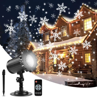 Waterproof Moving Snowflake Laser Projector Light Christmas Snowfall LED Stage Light For Holiday New year Party Garden Lamp