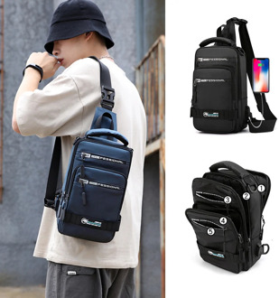 Waterproof Nylon Cross Body Bags For Men Multifunction Men Chest Bag Daypack Knapsack Male 2020 New Chest Pack With USB Charging
