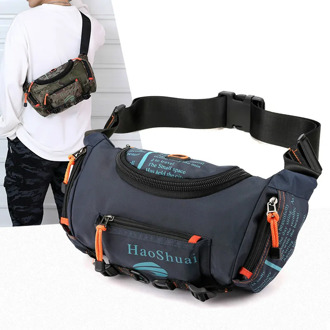 Waterproof Nylon Men's Crossbody Bag Belt Fanny Shoulder Messenger Bag Large Capacity Travel Bum Sling Chest Waist Packs Bags