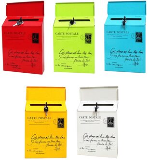 Waterproof Outdoor Metal Post Box Letter Mailbox Wall Mounted Lockable 2 Keys Mail Box wit