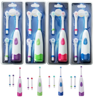 Waterproof Rotating Electric Toothbrush With 3 Brush Head