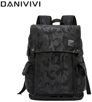 Waterproof School Bags for Teenager Boys Camouflage Black Leather Backpack Men Travel Laptop Back Pack Outdoor Mochila Hombre