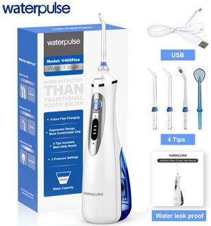Waterpulse V400plus Oral Irrigator Portable Dental Irrigator Cordless Water Flosser Tooth Whitening Dental Water Jet