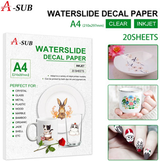 Waterslide Decal Paper A4 (20pcs/lot) Inkjet Printing Transfer Paper Waterslide Decal Paper For Plate