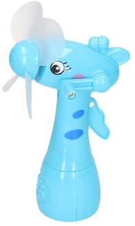 Watersproeier ventilator dierenkop blauw 15 cm voor kinderen - Ventilatoren Roze