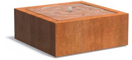 Watertafel cortenstaal 100x100x40 cm