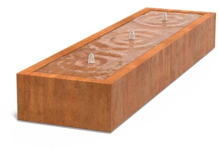 Watertafel cortenstaal 300 x 80 x 40 cm