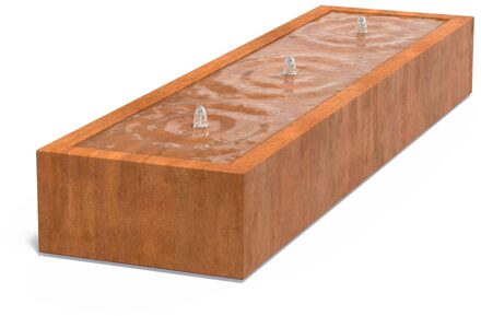 Watertafel cortenstaal 300x80x40cm.