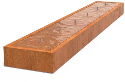 Watertafel cortenstaal 600 x 100 x 40 cm