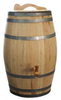 Waterton.nl Houten Regenton - 100 Liter Kastanje + Kraan / Handvat Bruin