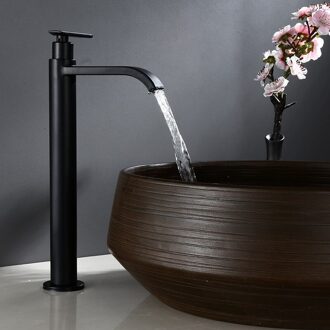 Waterval Kraan Black Metal Tall Wastafelkranen Koud Water Tap Torneira Rvs Badkamer Kraan Wastafel Wassen Tap Huis 2