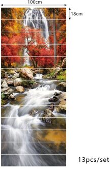 Waterval River Trap Sticker Trappen Decoratie Patroon Stappen Floor Huis Trappen Art Decals Zelfklevende Diy Pvc Behang 18cmX100cmX13pcs