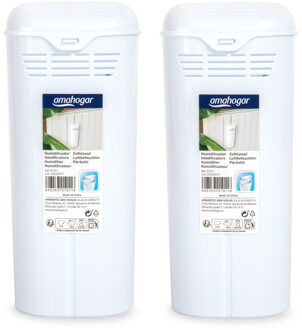 Waterverdamper radiator - 2x - wit - kunststof - 21 cm - luchtbevochtiger