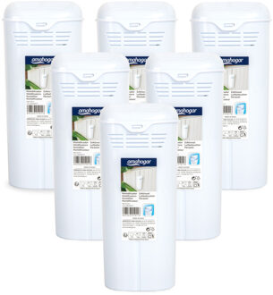 Waterverdamper radiator - 6x - wit - kunststof - 21 cm - luchtbevochtiger