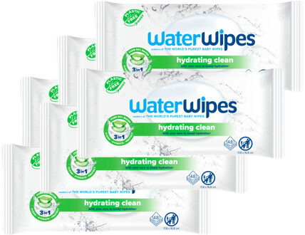 WaterWipes Hydrating Clean Billendoekjes – 6 Pack – 360 Babydoekjes met Aloe Vera