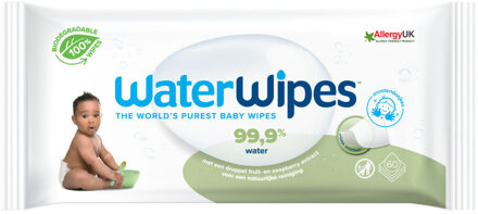 WaterWipes Snoetenpoetser Soapberry - 1 x 60 Babydoekjes - 99,9% water *Plastic Vrij