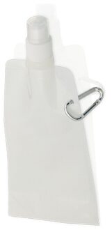 Waterzak - wit - navulbaar - opvouwbaar met haak - 400 ml - festival/outdoor