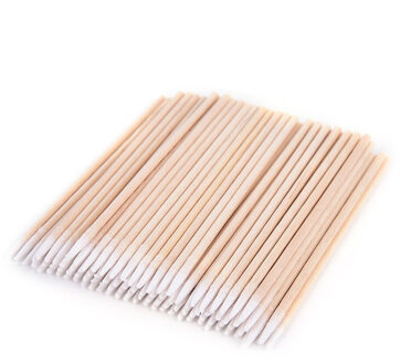 Wattenstaafje Gezondheid Make-Up Cosmetica Oor Schoon Wattenstaafje Stick Knoppen Tip Voor Medische 7.5Cm/10Cm Hout katoen Hoofd Wattenstaafje 100Pcs