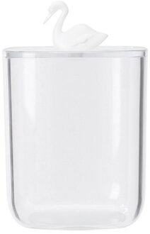 Wattenstaafje Q-Tip Opbergdoos Transparant Wattenschijfje Houder Acryl Cosmetische Snoep Dier Case Organizer Voor Thuis Goose