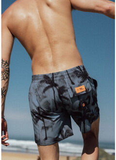 Watts Heren zwemshort rainbow palm print blauwgrijs - maat XXL Veelkleurig
