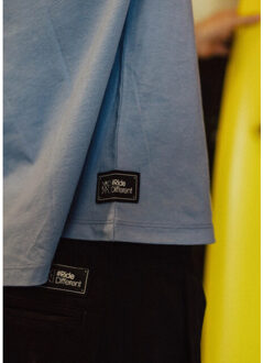 Watts Unisex logo backprint t-shirt palm organisch katoen - maat XXL Blauw