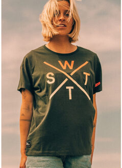 Watts Unisex logo t-shirt 03 organisch katoen donkergroen - S