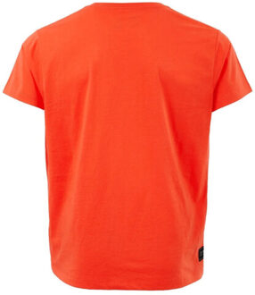 Watts Unisex t-shirt 01 ronde hals organisch katoen effen koraal - maat L Oranje