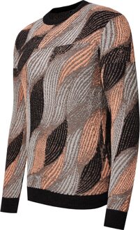 Wave Design fijngebreide trui met ronde hals - maat Oranje