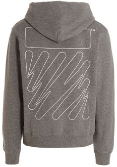 Wave Outline Diag Design Grey Slim Hoodie - maat Grijs