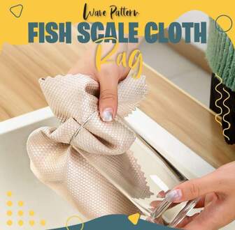 Wave Patroon Vis Schaal Doek Rag Anti-Vet Absorberende Microfiber Schoonmaakdoekje Thuis Wassen Schotel Keuken Schoonmaken Handdoek 30X40cm 1stk