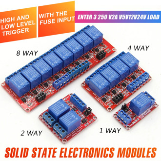 WAVGAT 1 2 4 8 Channel 5V 12V Relay Module Board Shield with Optocoupler Support High and Low Level Trigger for Arduino