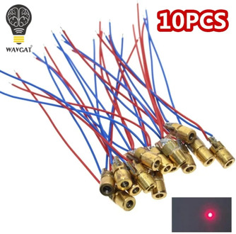 WAVGAT 10PCS 5V 650nm 5mW Adjustable Laser Dot Diode Module Red Sight Copper Head Mini Laser Pointer