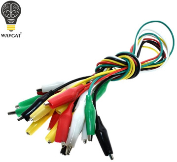 WAVGAT 10PCS Alligator Clips 50CM Electrical DIY Test Leads Alligator Double-ended Crocodile Clips Roach Clip Test Jumper Wire